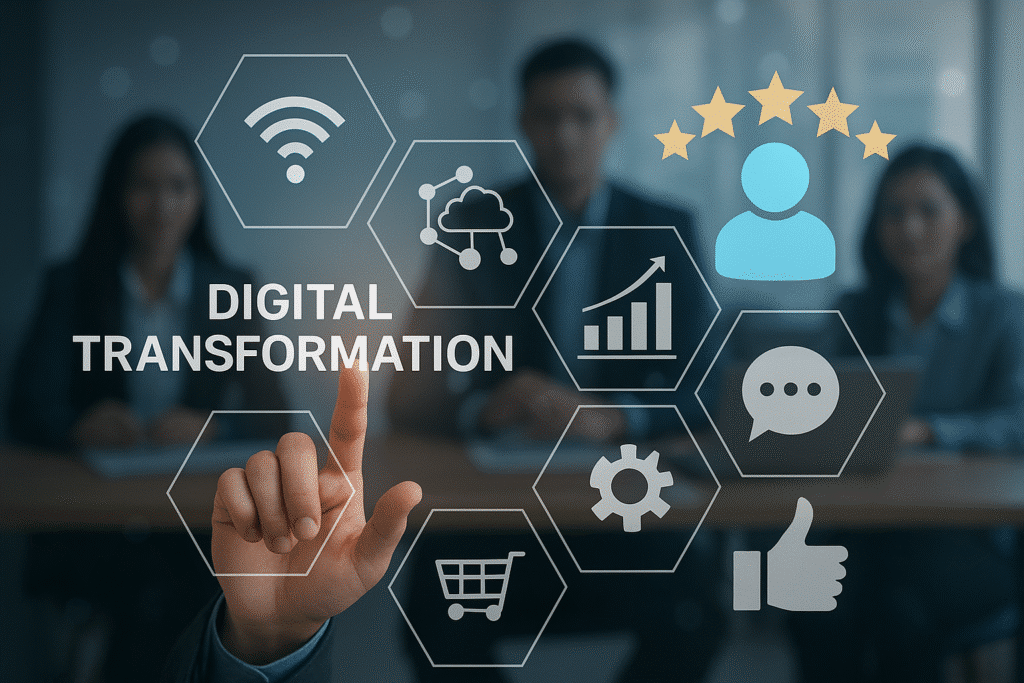 Image d'illustration article de blog : Cas pratiques et retours d'expérience : comment la transformation numérique peut améliorer l'expérience client
