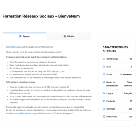 Formation réseaux sociaux - BienveNum