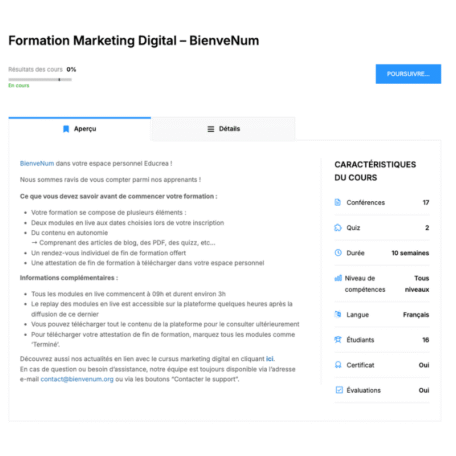 Formation marketing digital - BienveNum