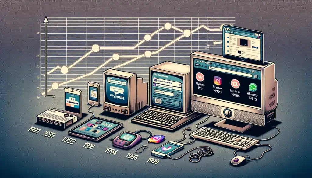 Image d'illustration de l'article de blog BienveNum : L'histoire des réseaux sociaux : d'hier à aujourd'hui