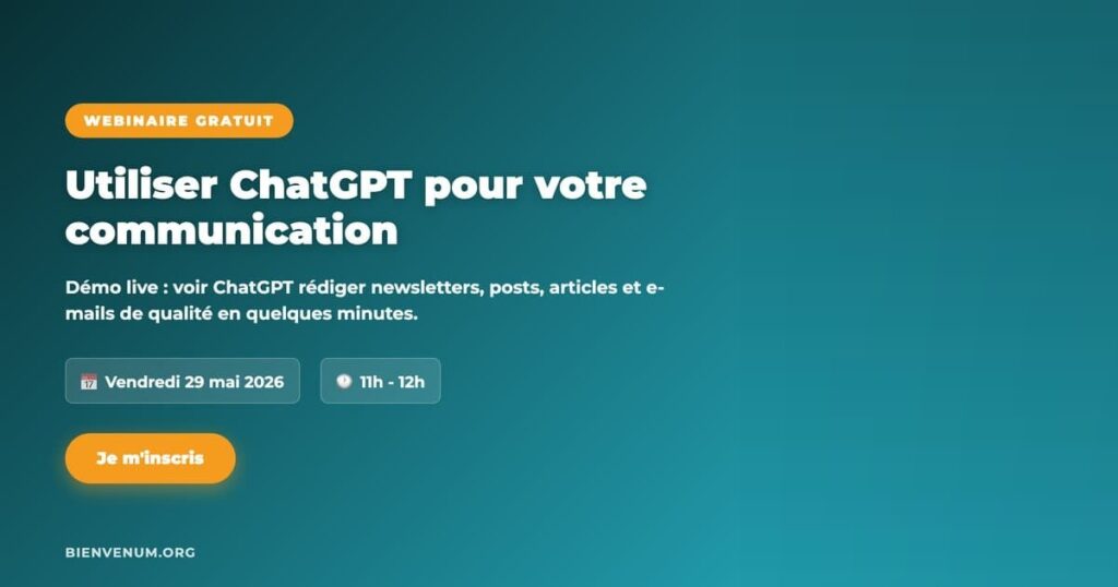 Webinaire BienveNum : utiliser ChatGPT pour votre communication