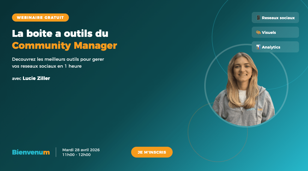 Webinaire gratuit outils community manager - BienveNum avec Lucie Ziller