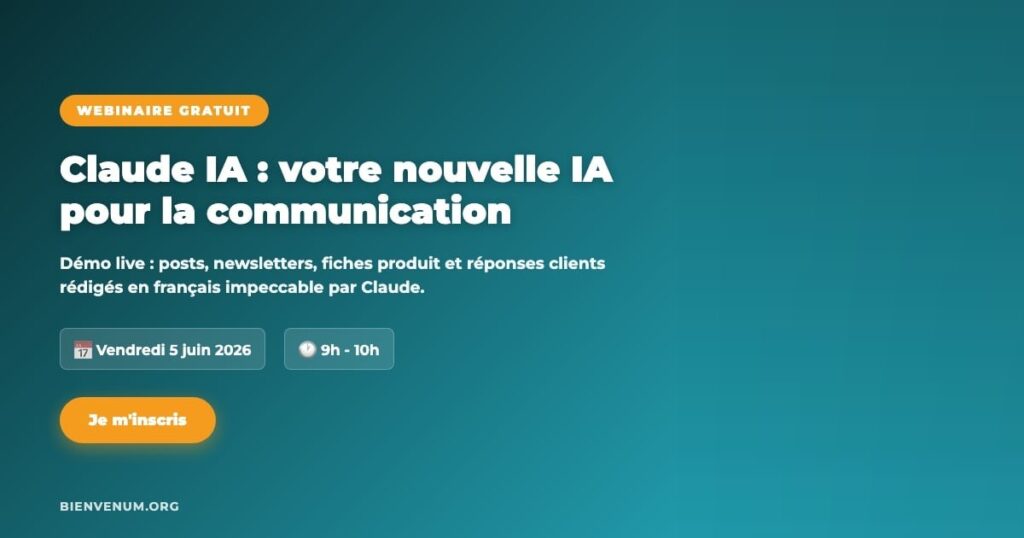 Webinaire BienveNum : Claude IA pour la communication