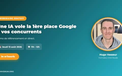 Webinaire BienveNum Hugo Vasseur référencement Google avec l'IA jeudi 13 août 2026 à 11h