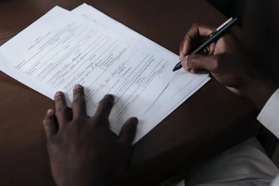 Signature d'un dossier administratif de demande de financement