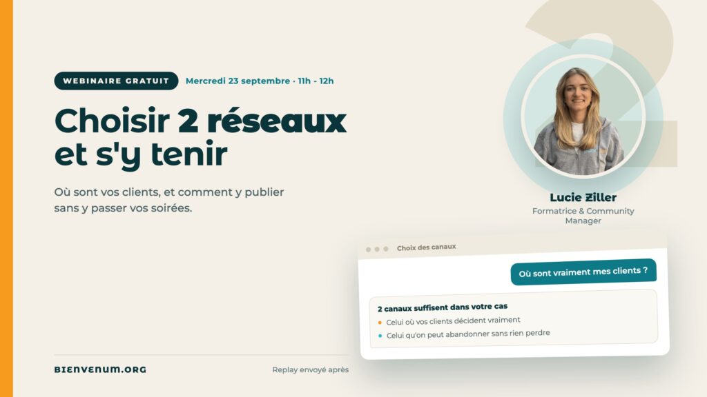 Webinaire BienveNum Lucie Ziller sur choisir ses réseaux sociaux, mercredi 23 septembre à 11h