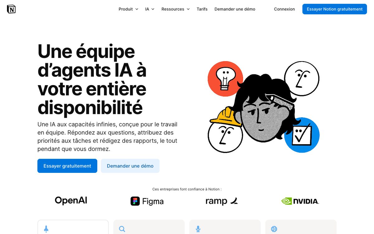Présentation de Notion AI sur le site de Notion