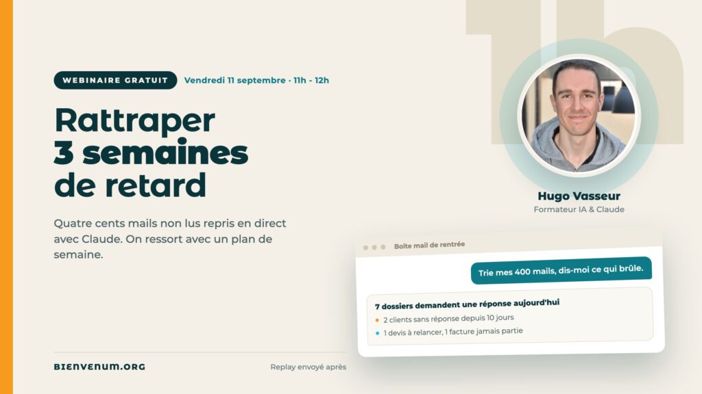 Webinaire BienveNum Hugo Vasseur sur la rentrée et le retard rattrapé, vendredi 11 septembre à 11h