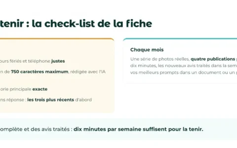 Capture du webinaire : la checklist de la fiche Google, ce soir et chaque mois