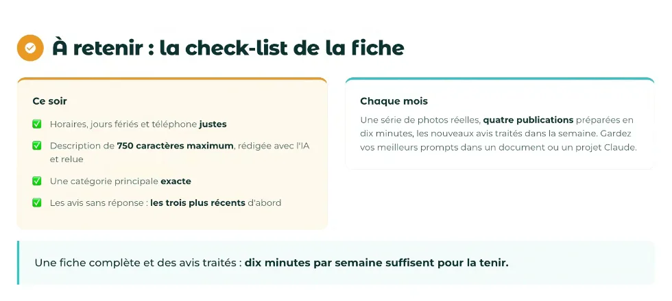 Capture du webinaire : la checklist de la fiche Google, ce soir et chaque mois