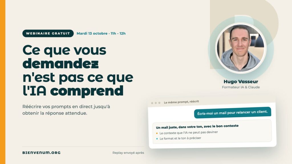 Webinaire BienveNum : obtenir de l'IA ce que vous lui demandez vraiment